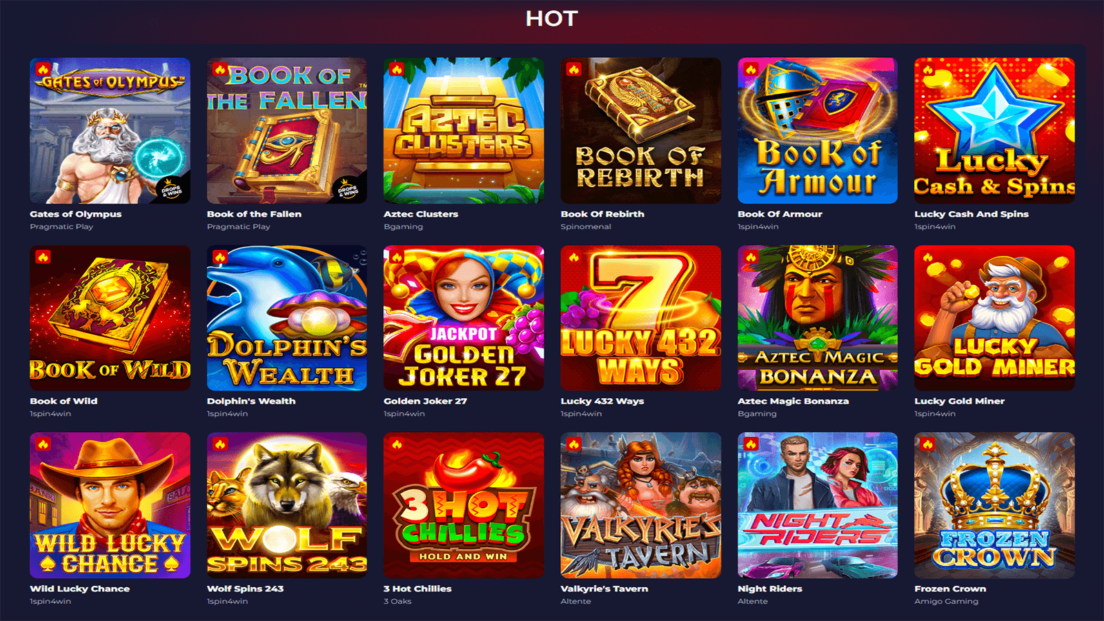 Hotte spil pa Slota Casino