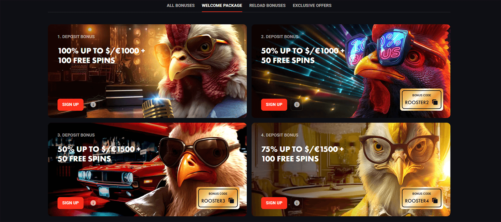 Rooster.bet Casino Velkomsttilbud i Danmark