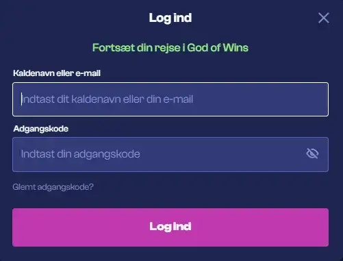 God of Wins Casino log ind